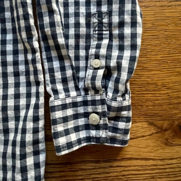 GARB navy/white gingham Auburn button down shirt-100% cotton. Boys size 9-10 - Picture 2 of 10